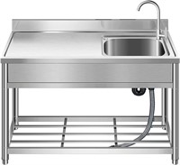 Stainless Steel Sink Set w/ Faucet 47in
