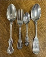 Assorted Sterling Monogrammed Spoons and Fork