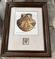 Framed Acoma 1880 Piece of Vessel Pottery