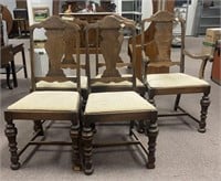 Early 1900's Jacobean Mahogany Dining Chairs
