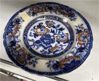 Antique English Stoneware Formosa Pattern Flat Rim
