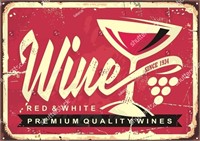 "Wine" Tin Sign