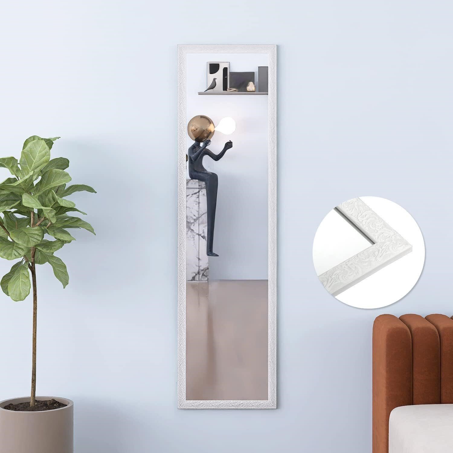 Full Body Wall Mirror  50x13.9  White