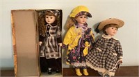 3 porcelain dolls, yesterdays child