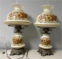 Pair of Vintage Victorian Stye Globe Parlor Lamps