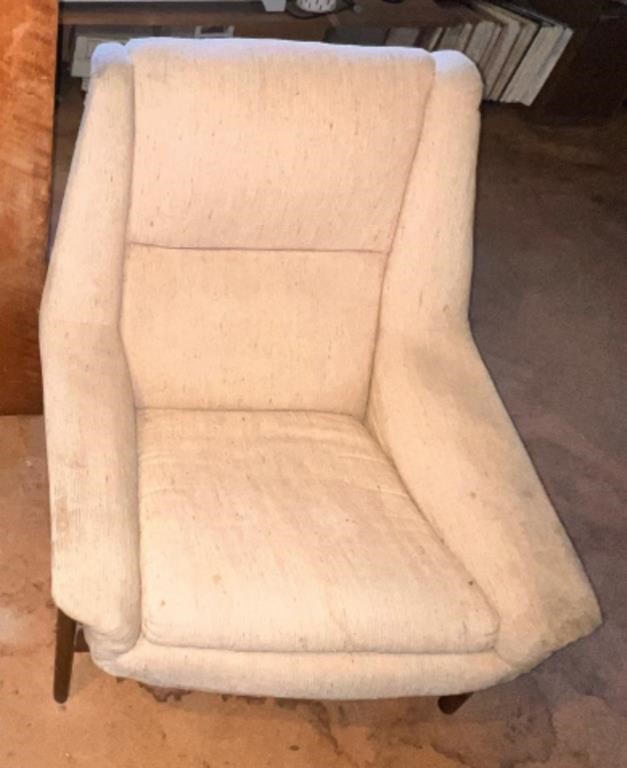 Mid-Century Modern Wooden Framed Fabric Chair