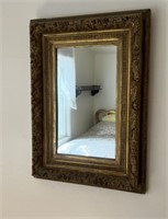 Goldtone Rubbed Frame Mirror