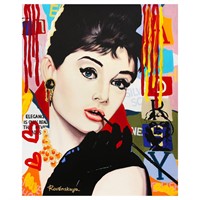 Nastya Rovenskaya- Mixed Media "Audrey Hepburn"