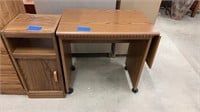 Side table and rolling desk 
27-38.75” fold out