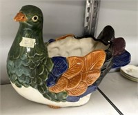 Large Ceramic Hand Painted Bird Planter