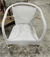 Safavieh Patio White Resin Wicker Arm Chair