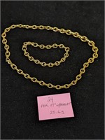 14K Gold 25.6g Necklace and Bracelet