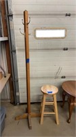 6’ coat rack and 24”H stool