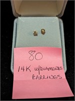 14K Gold Earrings with Diamonds