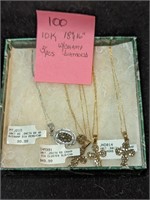 10K Gold Necklaces with Diamonds