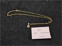 14K Gold 2.6g Necklace with Diamonds
