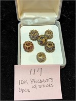 10K Gold Pendants with Stones