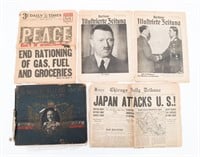 19th C. - WWII US & GERMAN NEWSPAPERS & BOOK