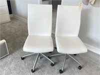 TWO (2) ADJUSTABLE-HEIGHT ROLLING OFFICE CHAIRS