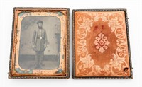 ENCASED CIVIL WAR ERA OFFICER AMBROTYPE