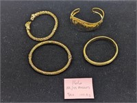 18k Over Sterling Bracelets - 100.8g