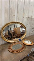 Oval Mirror 33.5”x21.5”, 16.5” oval , 11.5”Wall