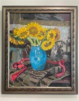 Boris Tyomkin- Oil on canvas  "Sunflowers"