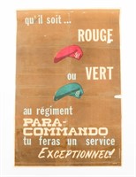 COLD WAR BELGIAN PARA-COMMANDO RECRUITING POSTER