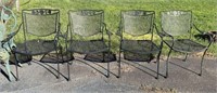 Four Outdoor/Patio Metal Arm Chairs