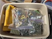 Box Lot of Toy Soldiers and Landscaping