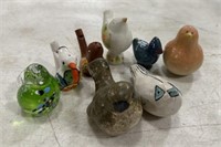 Group of Collectible Pottery and Glass Bird Figuri