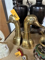 BRASS DUCK THEMED BOOKENDS