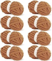 HOMBYS Coffee Chunky Chenille Yarn for