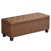 Coffee Brown Tufted Storage Ottoman SONGMICS