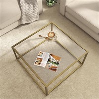 Gold Coffee Table Glass Top SAYGOER