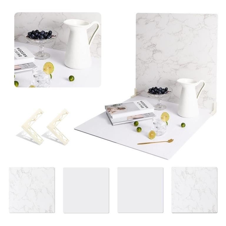 2pc Photo Backdrop Marble Texture Square 24in
