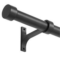 Lwiiom Matte Black Curtain Rods for Windows 72 to