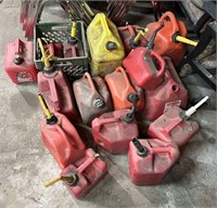 Large Lot of Two/Five Gallon Fuel Tanks