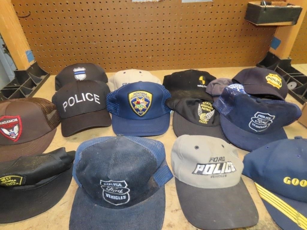 Police hats assorted.