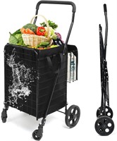 $60  Grocery Cart  Waterproof  360 Wheels  Black