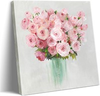 $32  Framed Pink Flowers Canvas Art 20x20