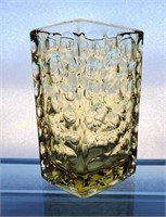 Amber Gold Art Glass Vase