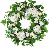 $60  24 Spring Wreath: Hydrangea  Eucalyptus