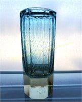Turquoise Bubble Glass Vase
