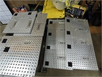 Metal peg board sections.