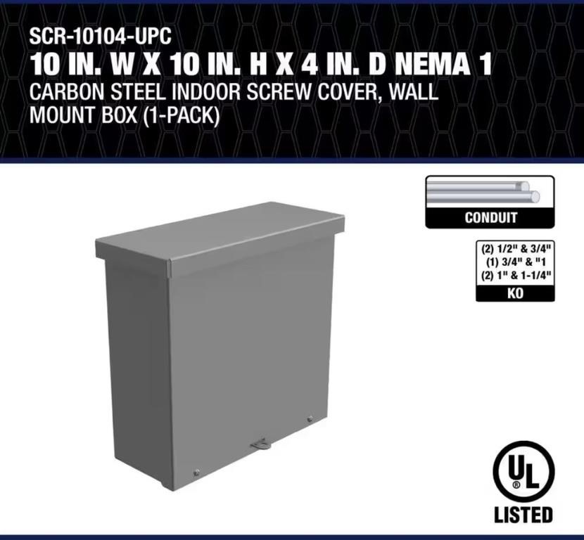 Southwire  N3R 10" Steel Gray Wall Mount Box