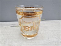 Memphis Shot Glass Gold Relief