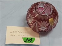 Ruby Crystal German made bowl Vintage