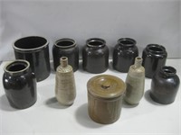 Various Pots Crocks & Vases Tallest 9.5" See Info