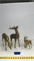 Brass deer statues 14”-7”